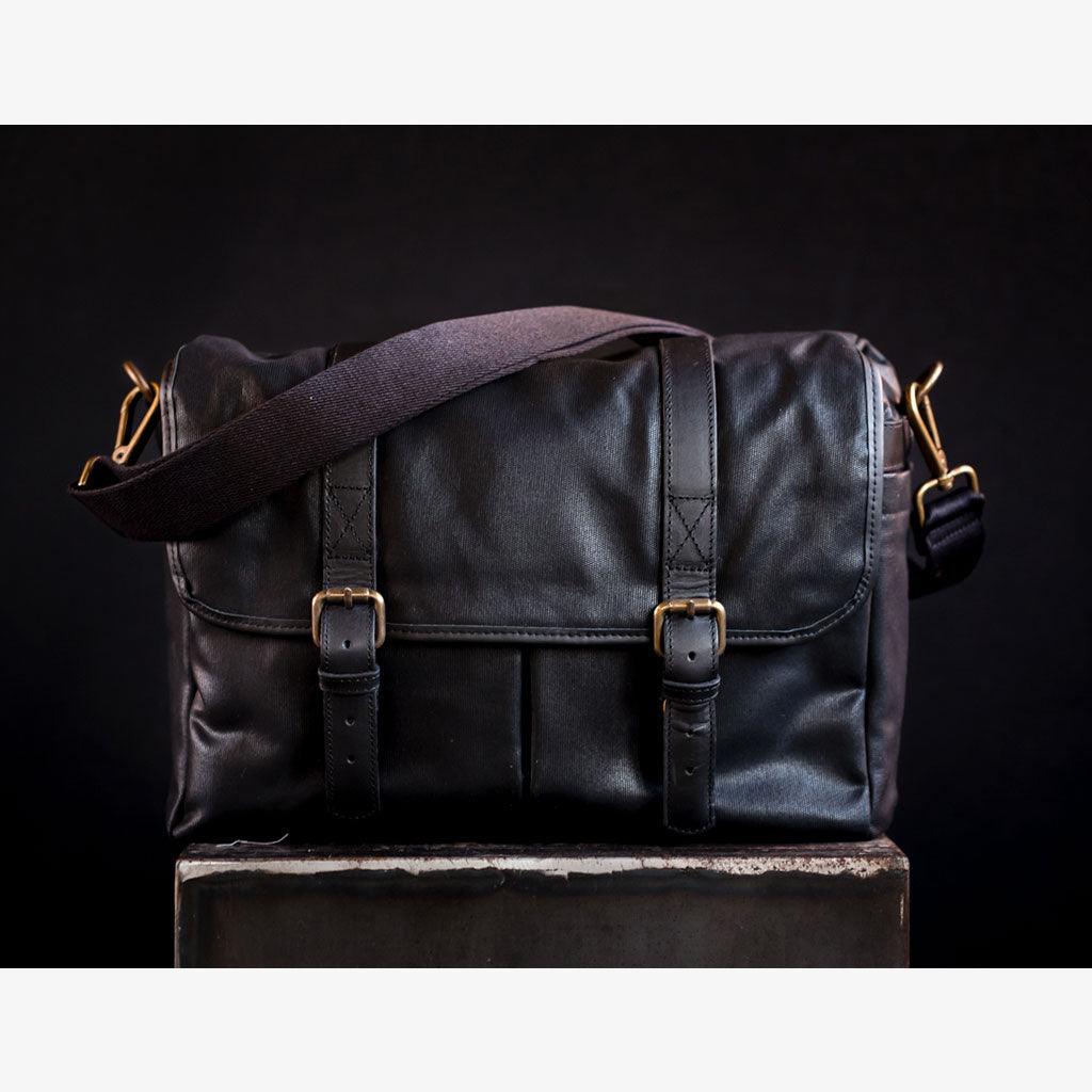 Roma Black Waxed Canvas Camera Bag - Handmade Bronkey Premium Goods ®